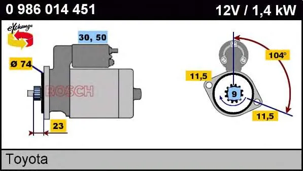 Motor de arranco 2810035060 Toyota