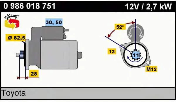 Motor de arranco 2810054320 Toyota