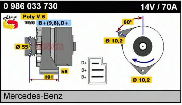 Gerador 0986033730 Bosch