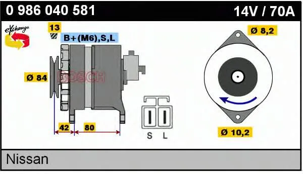 Gerador 0986040581 Bosch
