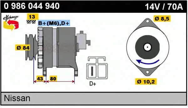 Gerador 0986044940 Bosch