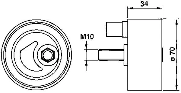 Rolo de reguladora de tensão da correia do mecanismo de distribuição de gás Subaru Legacy 1 BC