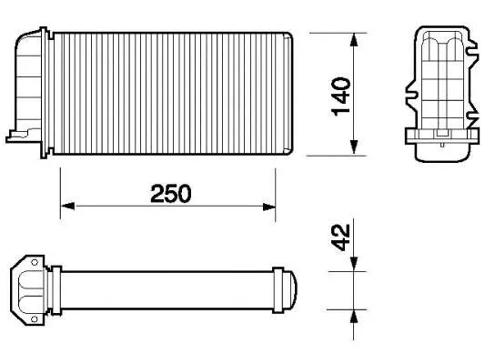 Radiador de forno (de aquecedor) 60813252 Fiat/Alfa/Lancia