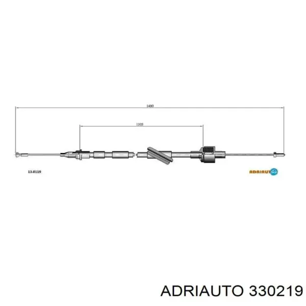 Cabo traseiro direito/esquerdo do freio de estacionamento 330219 Adriauto