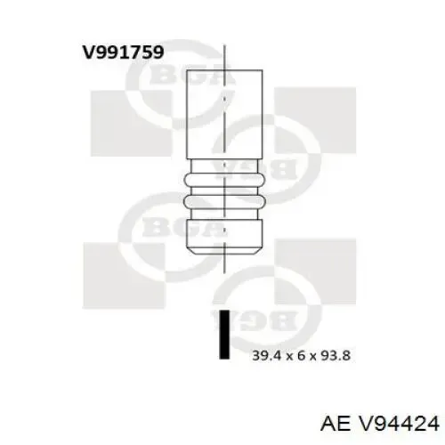 Válvula de admissão V94424 AE