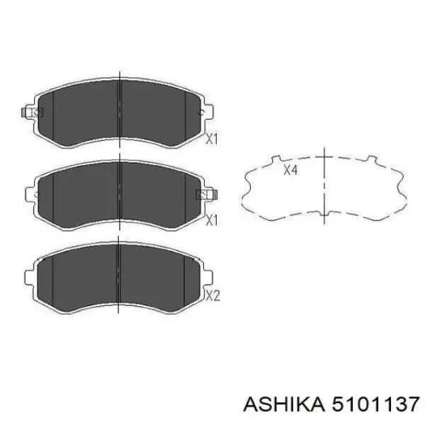 Compre 5101137 Ashika Sapatas do freio dianteiras de disco
