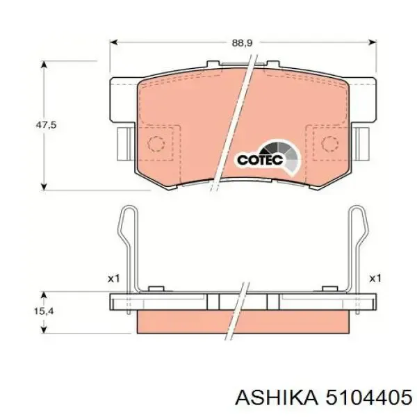 Compre 5104405 Ashika Sapatas do freio traseiras de disco