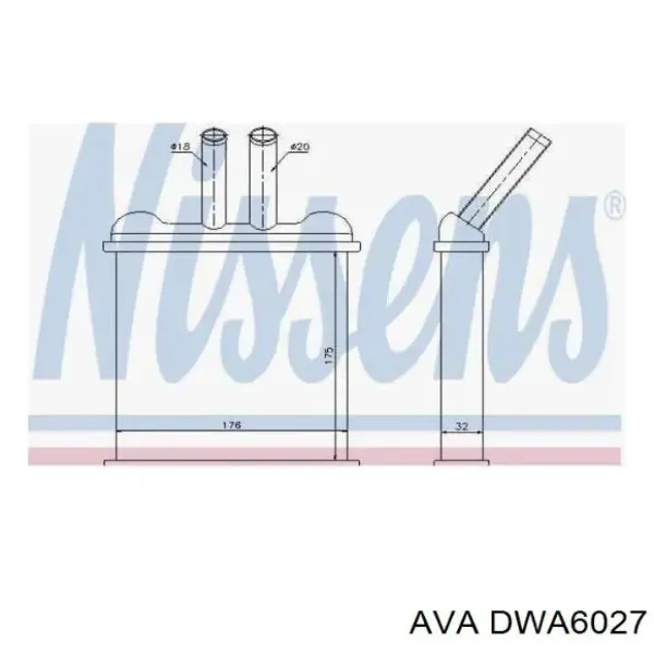 Radiador de forno (de aquecedor) AVA DWA6027 preço, a partir de