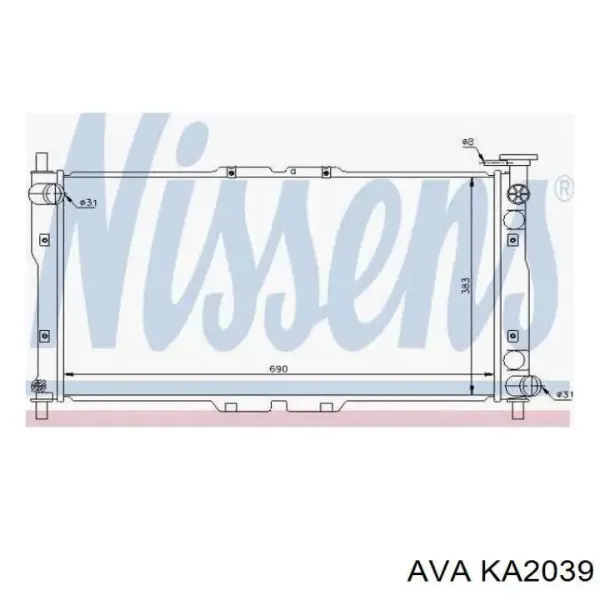Radiador de esfriamento de motor AVA KA2039 preço, a partir de
