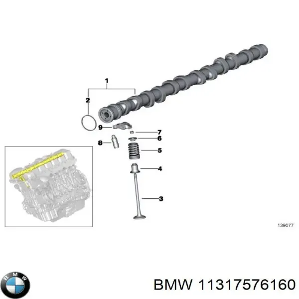 Árvore distribuidora de motor de admissão 3M109049 AND