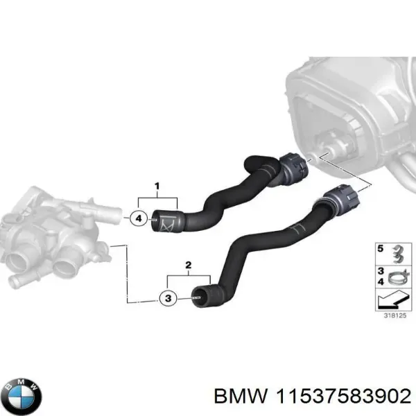 Mangueira (cano derivado) de esfriamento por líquido de turbina, fornecimento 11537583902 BMW