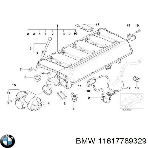 Tubo coletor de admissão 7785554 BMW
