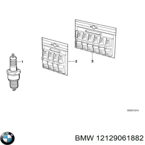 Vela de ignição 12129061882 BMW