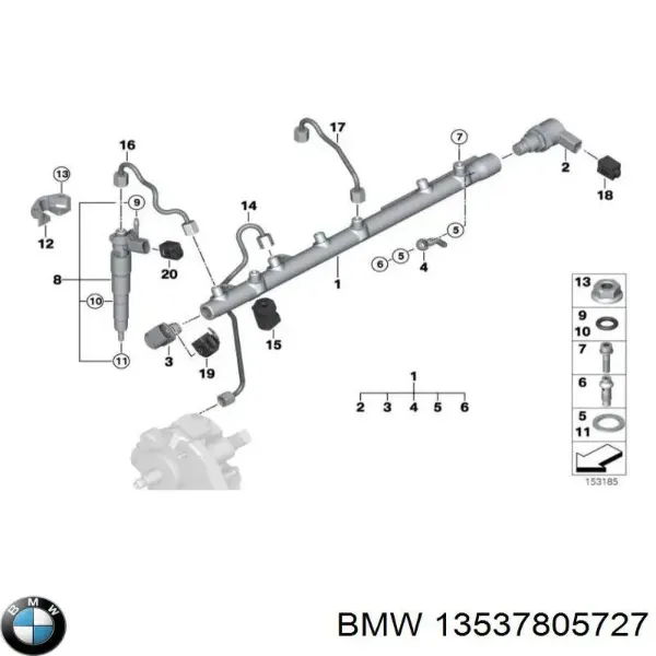 Distribuidor de combustível (rampa) 0445216015 Bosch
