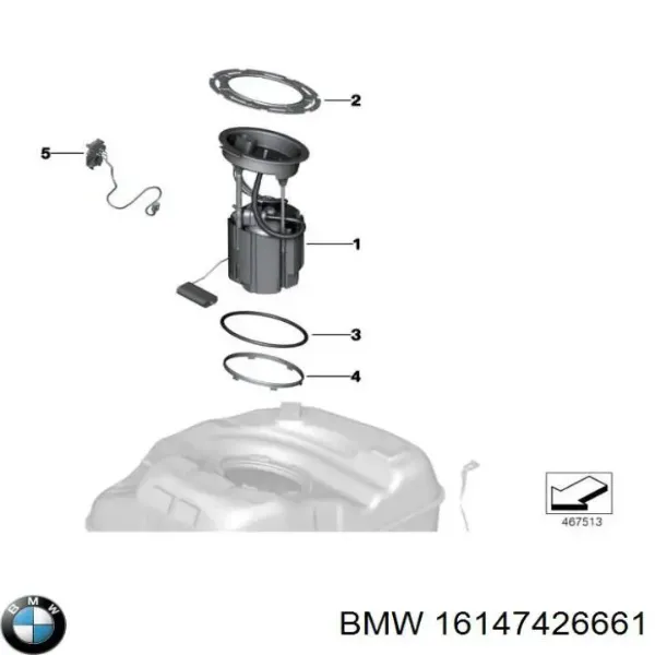 Sensor do nível de combustível no tanque 16147426661 BMW