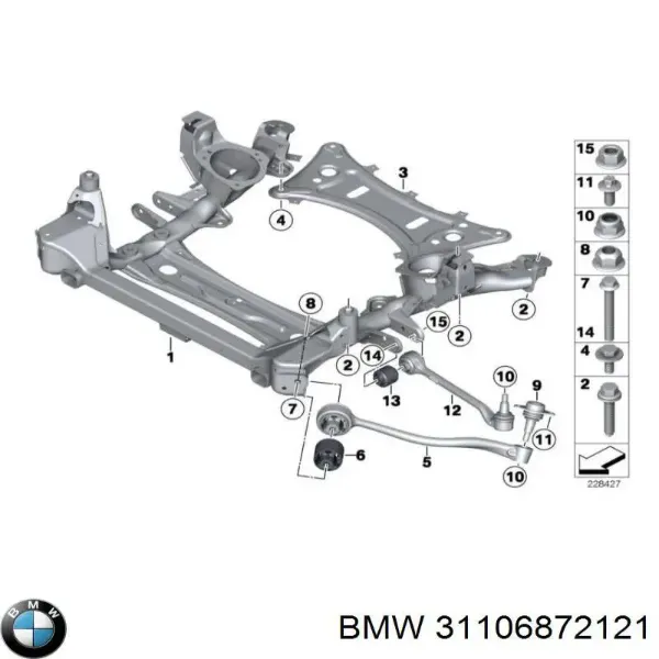 Compre Viga de suspensão dianteira (plataforma veicular) BMW 2 Gran Tourer F46