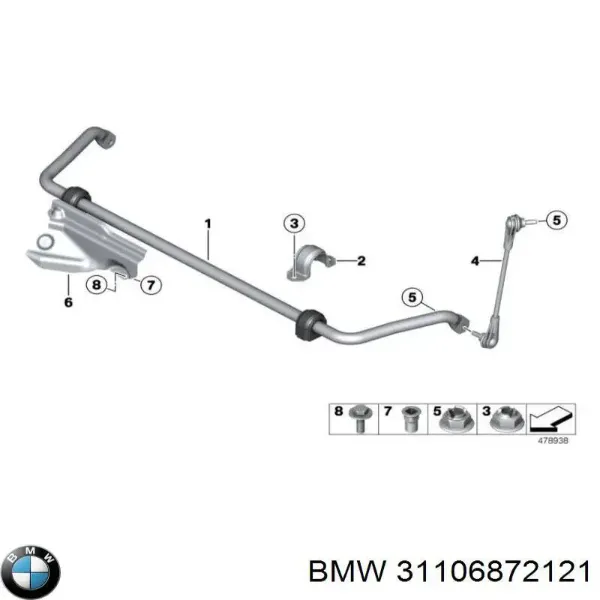 Viga de suspensão dianteira (plataforma veicular) para BMW 2 Gran Tourer F46