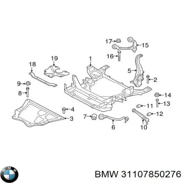 Braçadeira do silenciador traseira 31107850276 BMW