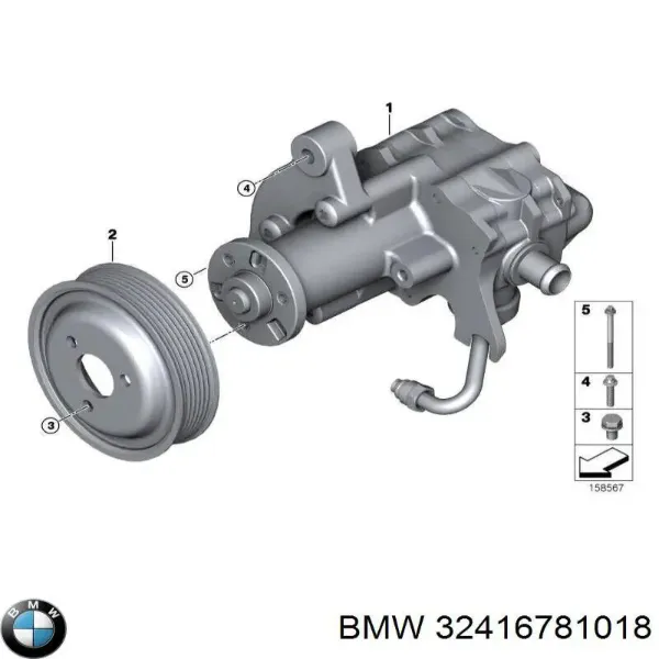 Bomba da Direção hidrâulica assistida 32416781018 BMW