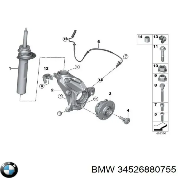 Sensor dianteiro de ABS para BMW 1  F40