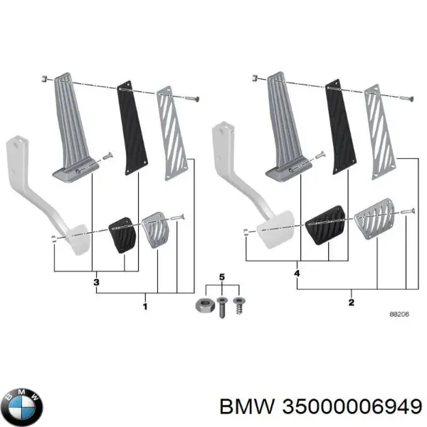 35000006949 BMW Placas sobrepostas dos pedais, kit