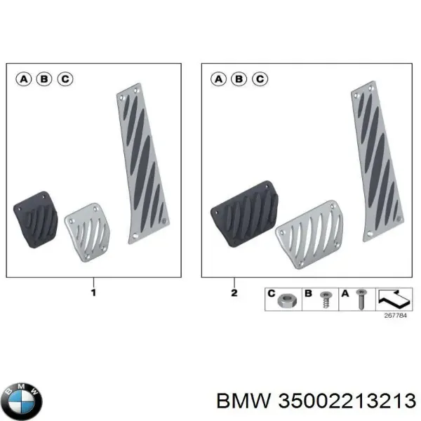 Compre 35000006949 BMW Placas sobrepostas dos pedais, kit