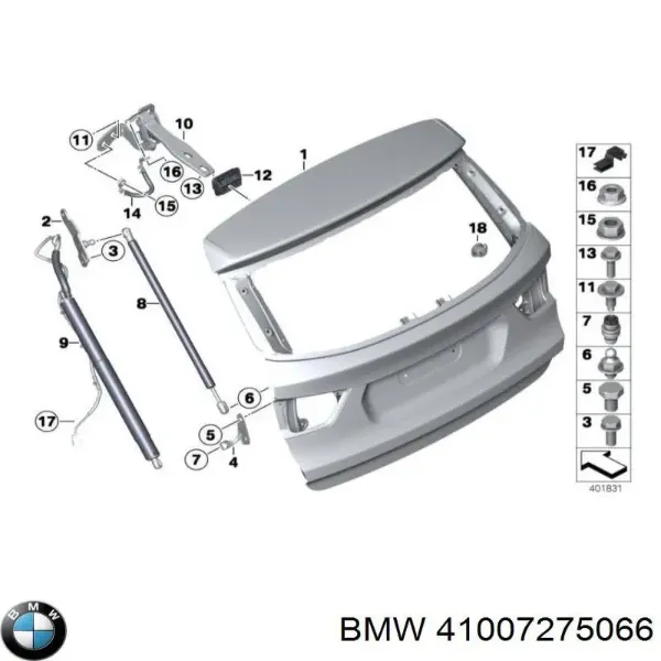 Porta traseira (3ª/5ª porta-malas (tampa de alcapão) BMW X3 