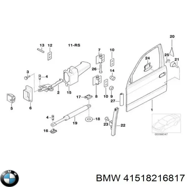 Porta dianteira esquerda BMW 5 sedan (E39) (1995 - 2003) preço, a partir de