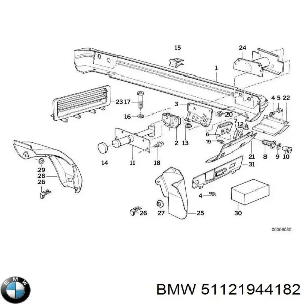Reforçador do pára-choque traseiro BMW 5 