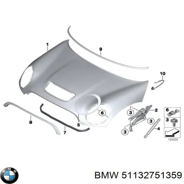 Moldura da capota MINI Cooper 