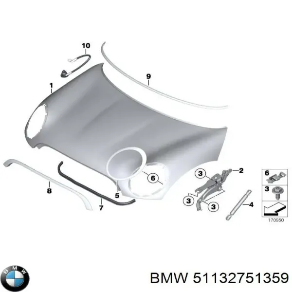 Moldura da capota MINI Cooper 