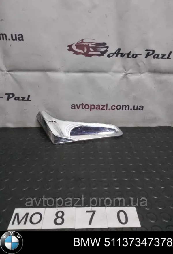 Moldura do pára-lama dianteiro direito 51137347378 BMW