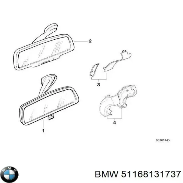 Espelho de salão interno BMW 5 sedan (E39) (1995 - 2003) preço, a partir de