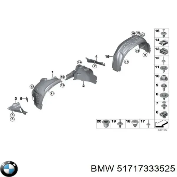 Proteção de motor esquerdo 51717333525 BMW