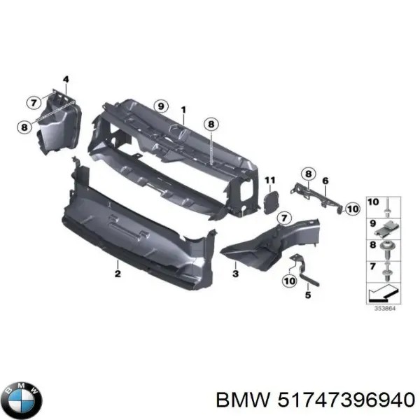 Conduto de ar do freio de disco direito 51747396940 BMW
