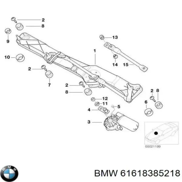 Trapézio de limpador pára-brisas para BMW 5  E39