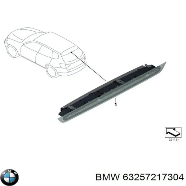 Sinal de parada traseiro adicional para BMW X3  F25