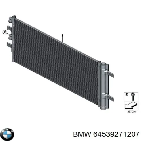 Radiador de aparelho de ar condicionado 64539271207 BMW