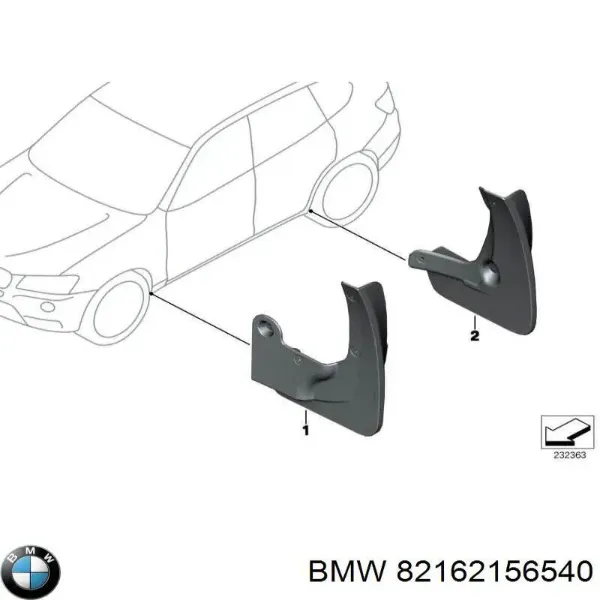 Protetores de lama traseiros, kit BMW X3 