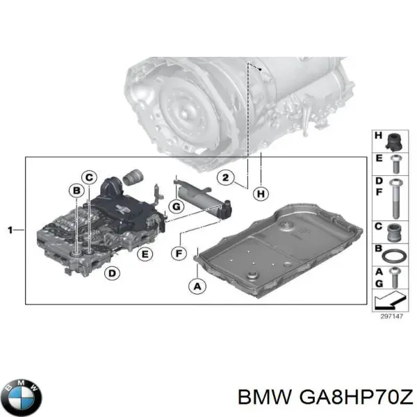 Caixa de Mudança montada (caixa mecânica de velocidades) GA8HP70Z BMW