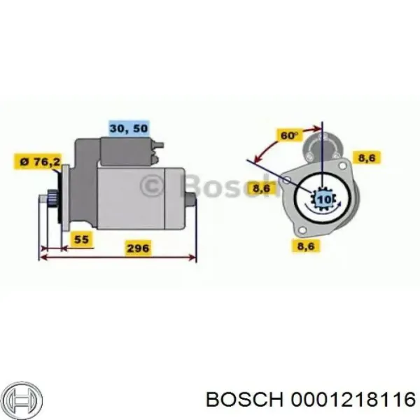 Motor de arranco 0001218116 Bosch