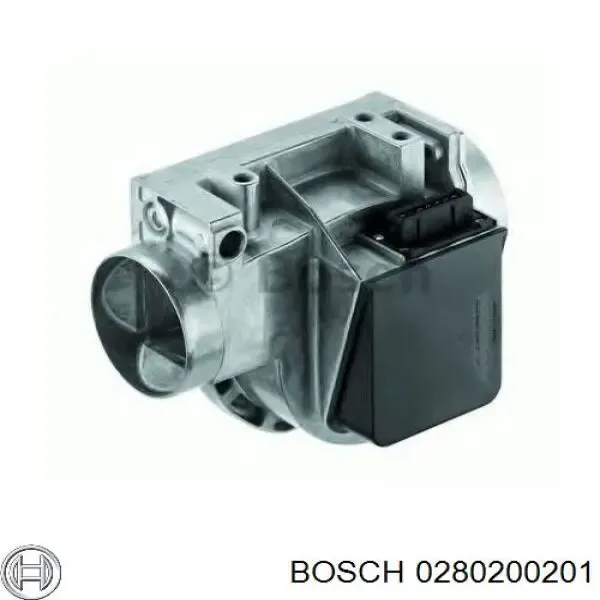 Sensor de fluxo (consumo) de ar, medidor de consumo M.A.F. - (Mass Airflow) 0280200201 Bosch