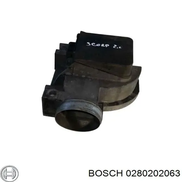 Sensor de fluxo (consumo) de ar, medidor de consumo M.A.F. - (Mass Airflow) 0280202063 Bosch