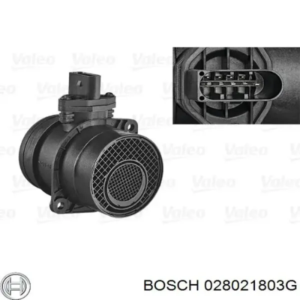 Sensor de fluxo (consumo) de ar, medidor de consumo M.A.F. - (Mass Airflow) 028021803G Bosch
