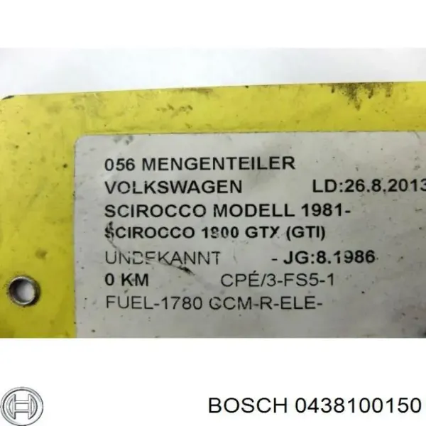 Injetor de injeção de combustível 0438100150 Bosch