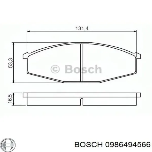Sapatas do freio dianteiras de disco 0986494566 Bosch