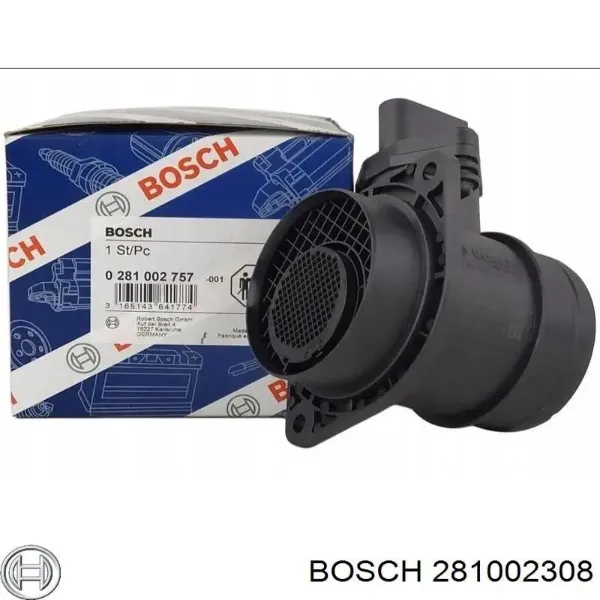 Sensor de fluxo (consumo) de ar, medidor de consumo M.A.F. - (Mass Airflow) 281002308 Bosch