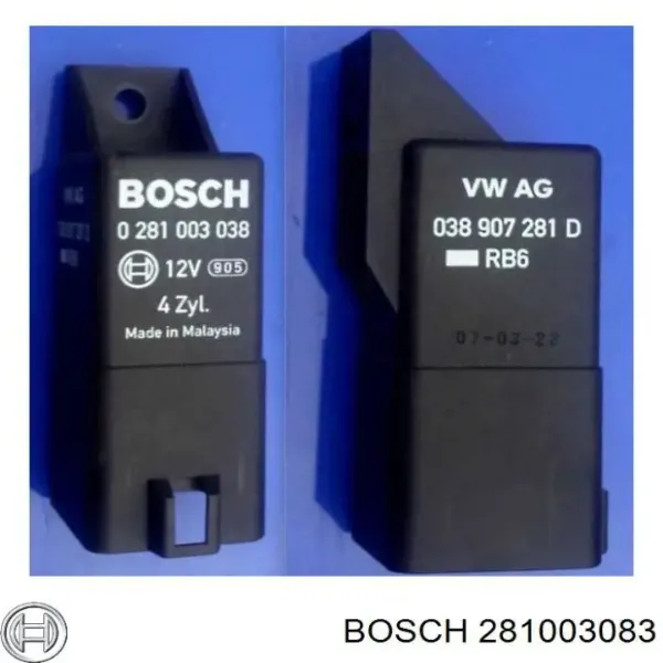 Relê das velas de incandescência 281003083 Bosch