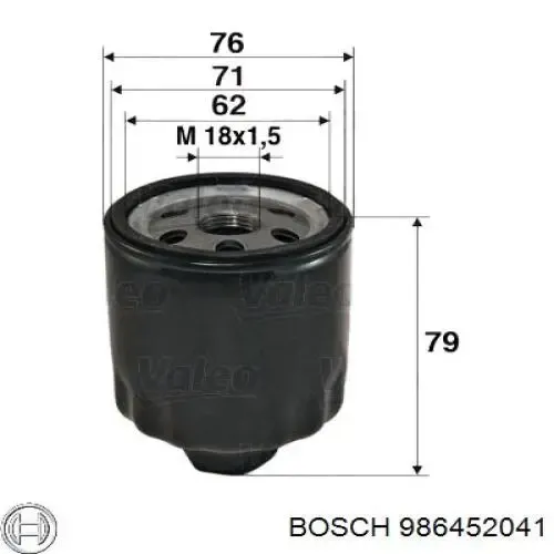Filtro de óleo 986452041 Bosch