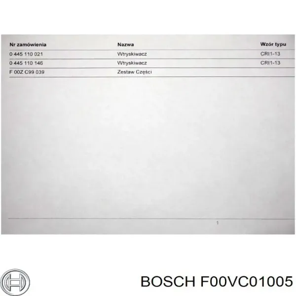 Compre F00VC01005 Bosch Válvula do injetor